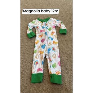 Magnolia Baby 12m My Lucky Charm zipper Pajamas
